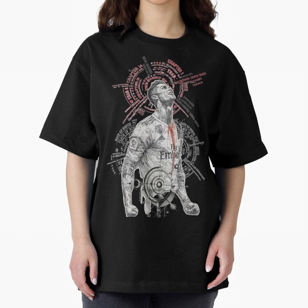 Cristiano Ronaldo Football Playmaker Oversized T-Shirt Show Your Love for FIFA World Cup 2026 Group Stage for Fans of Messi, CR7 and Mbappe and England, France and Netherlands, Bringing Classic Soccer Heritage, Championship Pressure, Fan Loyalty