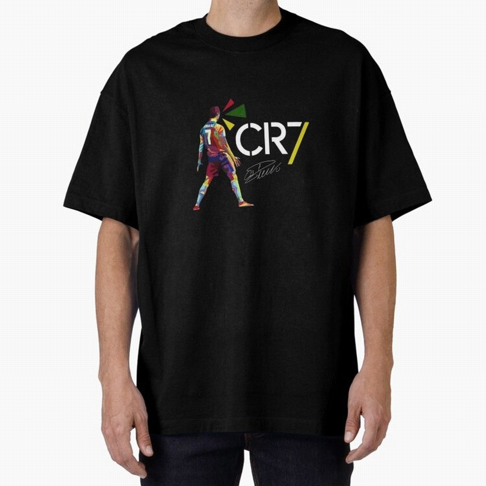 Cr7 Cristiano Ronaldo Signature Classic Oversized T-Shirt Carry the Dream of FIFA World Cup 2026 Group Stage Spirit, with Germany, Neymar, Championship Spirit, Famous Goals, Roaring Crowds and International Football Unity; Ideal for Football Dads,