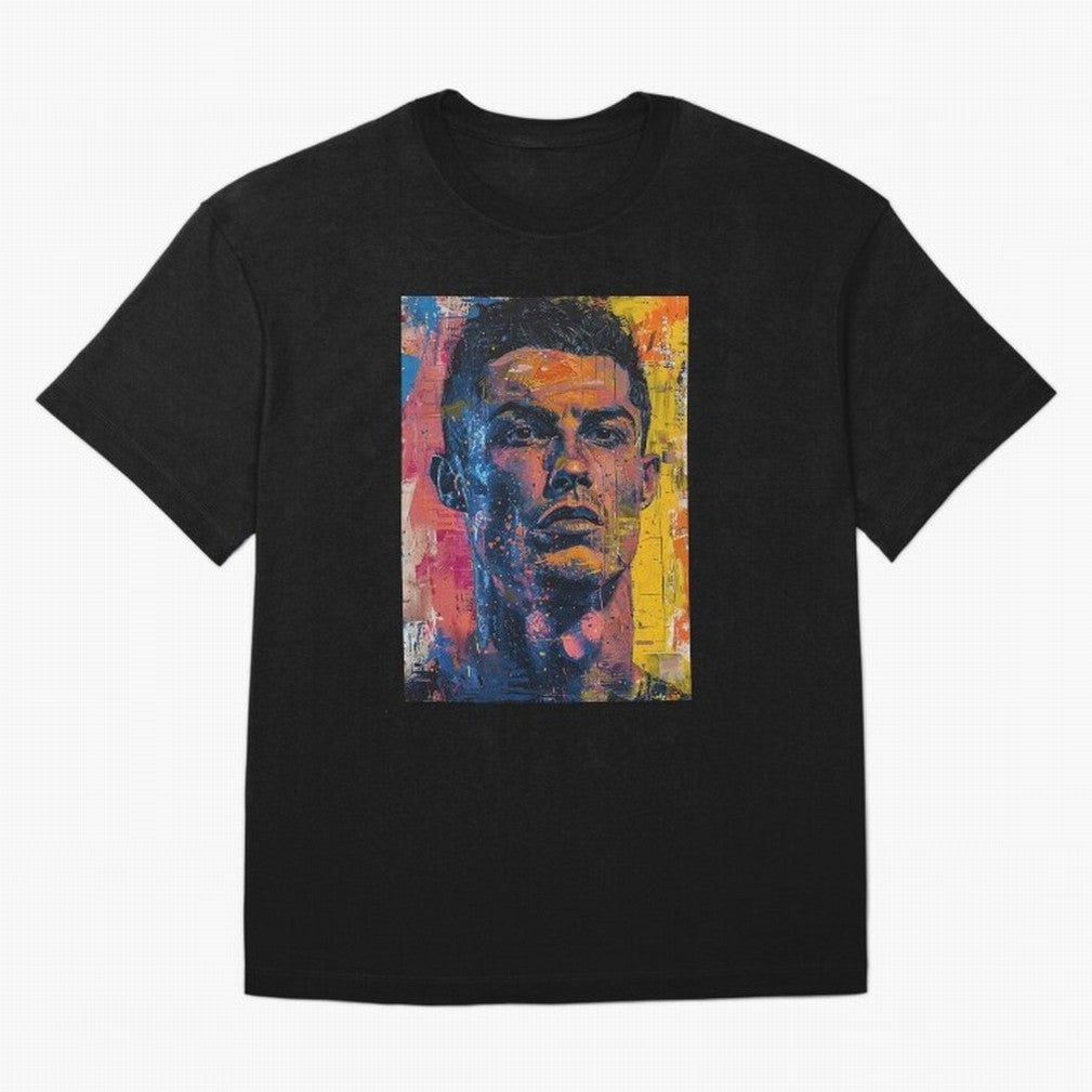Cristiano Ronaldo illustration Oversized T-Shirt Elevate the FIFA World Cup 2026 USA Canada Mexico Journey through Cristiano Ronaldo Highlights, Brazil, Portugal and Argentina Pride, Vintage Soccer Flavor, Modern Football Stars, National Flags and