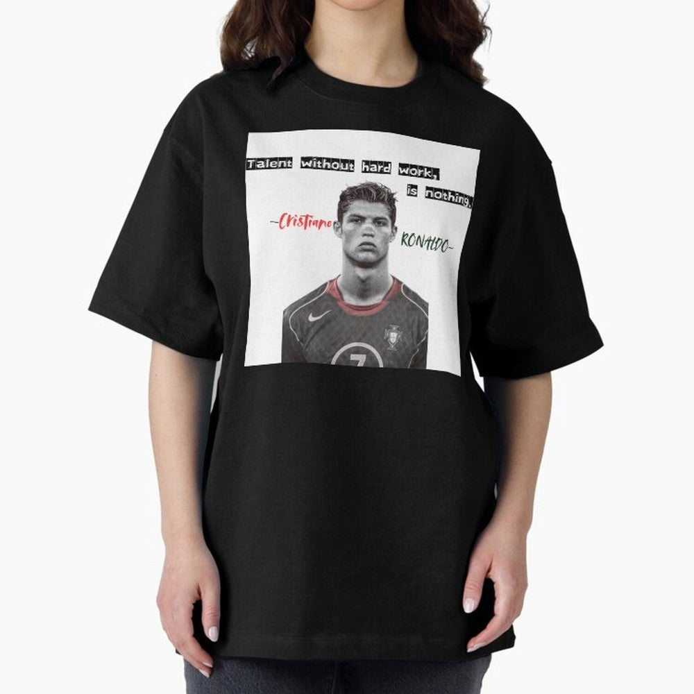 Cristiano Ronaldo - Dedication | NextLevel Motivation white Oversized T-Shirt Bring FIFA World Cup 2026 Built around Neymar, Haaland and Cristiano Ronaldo, Portugal Energy, Supporter Pride, Iconic Celebrations, Legendary Names and Global Match Day