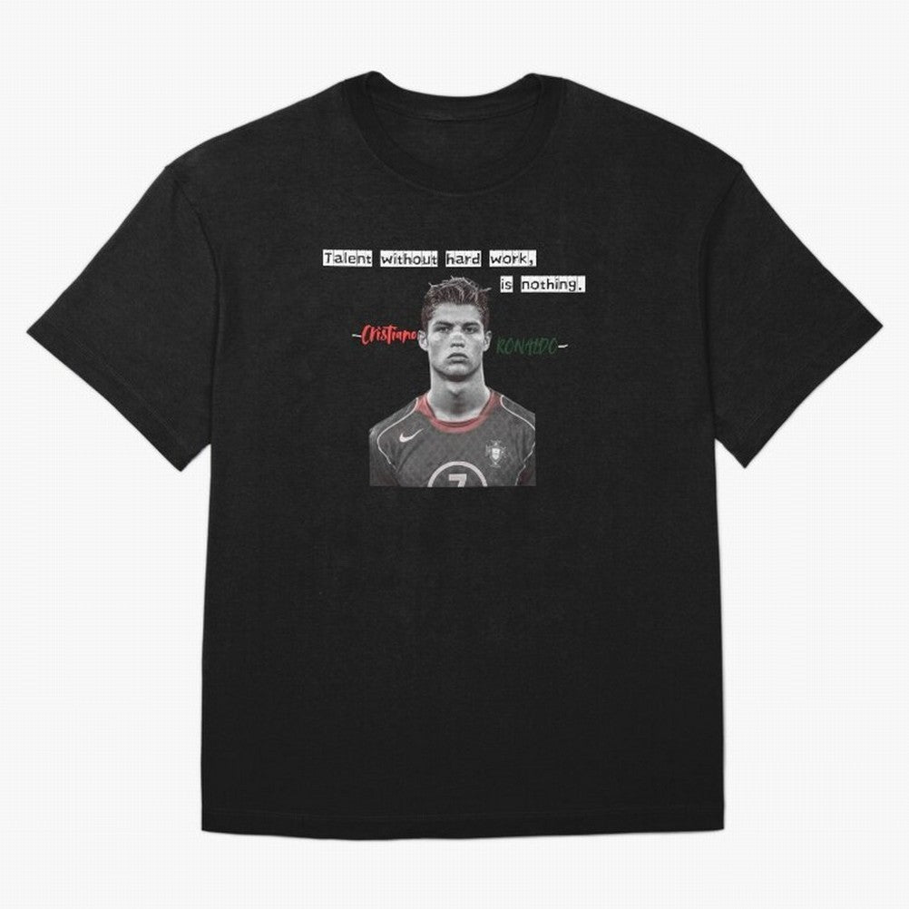 Cristiano Ronaldo - Dedication | NextLevel Motivation Oversized T-Shirt Celebrate Unforgettable Nights in FIFA World Cup 2026 Group Stage Spirit, Made for Spain, Mbappe, Championship Spirit, Famous Goals, Roaring Crowds and International Football