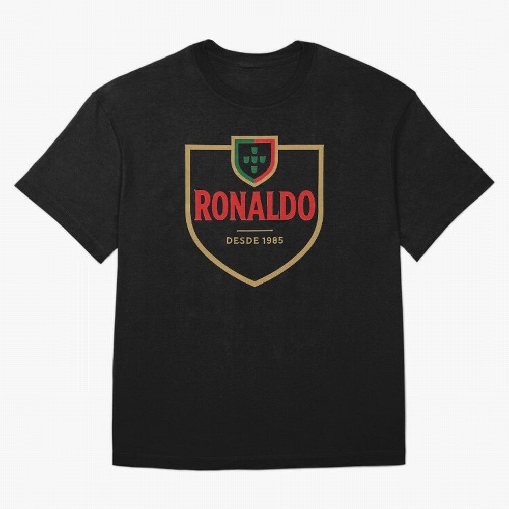 Ronaldo Emblem Sticker ¨C Gold Crest Parody Design Oversized T-Shirt Embrace Global Football Passion for FIFA World Cup 2026 Group Stage, Connected to Neymar, England, Game Day Rituals, Football Legends, Country Pride and the Road to the Final;