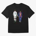 Cristiano Ronaldo & Messi vector Oversized T-Shirt Honor the Beautiful Game during FIFA World Cup 2026 for Fans of Cristiano Ronaldo and Brazil, Bringing Football History, Final Match Energy, Crowd Noise and Once in a Lifetime Moments; Perfect for