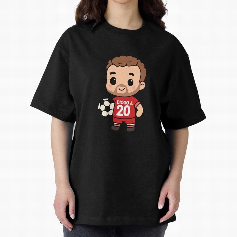 Diogo Jota jersey | manga | cute kawaii | by Nooby Draw Oversized T-Shirt Feel the Heartbeat of Global Football Passion for FIFA World Cup 2026 USA Canada Mexico, Connected to Mbappe and Neymar, Argentina and Brazil, Classic Soccer Heritage,