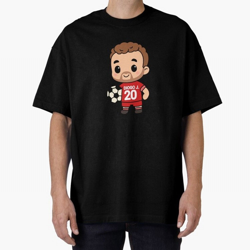 Diogo Jota jersey | manga | cute kawaii | by Nooby Draw Oversized T-Shirt Feel the Heartbeat of Global Football Passion for FIFA World Cup 2026 USA Canada Mexico, Connected to Mbappe and Neymar, Argentina and Brazil, Classic Soccer Heritage,