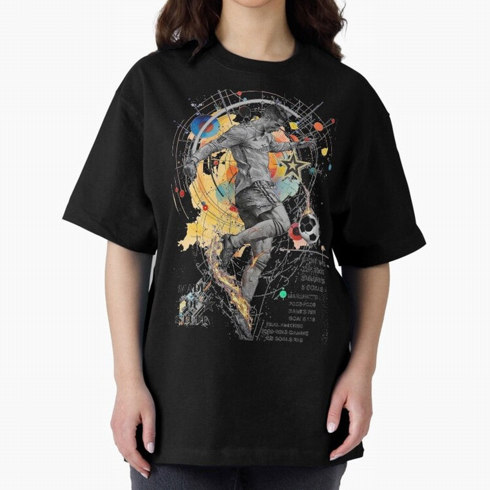 Cristiano Ronaldo Football Playmaker Oversized T-Shirt Celebrate Football Dreams Across Match Day Hype around FIFA World Cup 2026, Haaland, Argentina and Brazil, Stadium Chants, National Pride, Trophy Dreams and Unforgettable Football Memories;