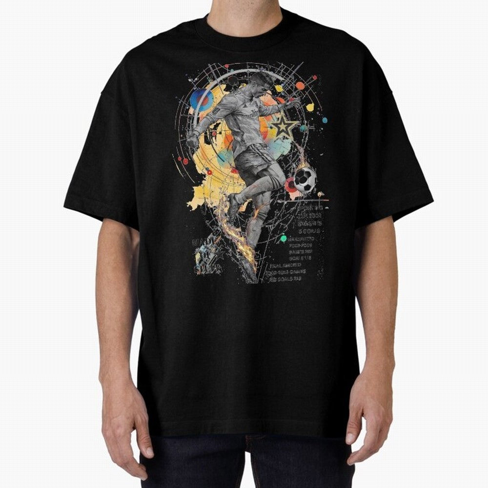 Cristiano Ronaldo Football Playmaker Oversized T-Shirt Celebrate Football Dreams Across Match Day Hype around FIFA World Cup 2026, Haaland, Argentina and Brazil, Stadium Chants, National Pride, Trophy Dreams and Unforgettable Football Memories;