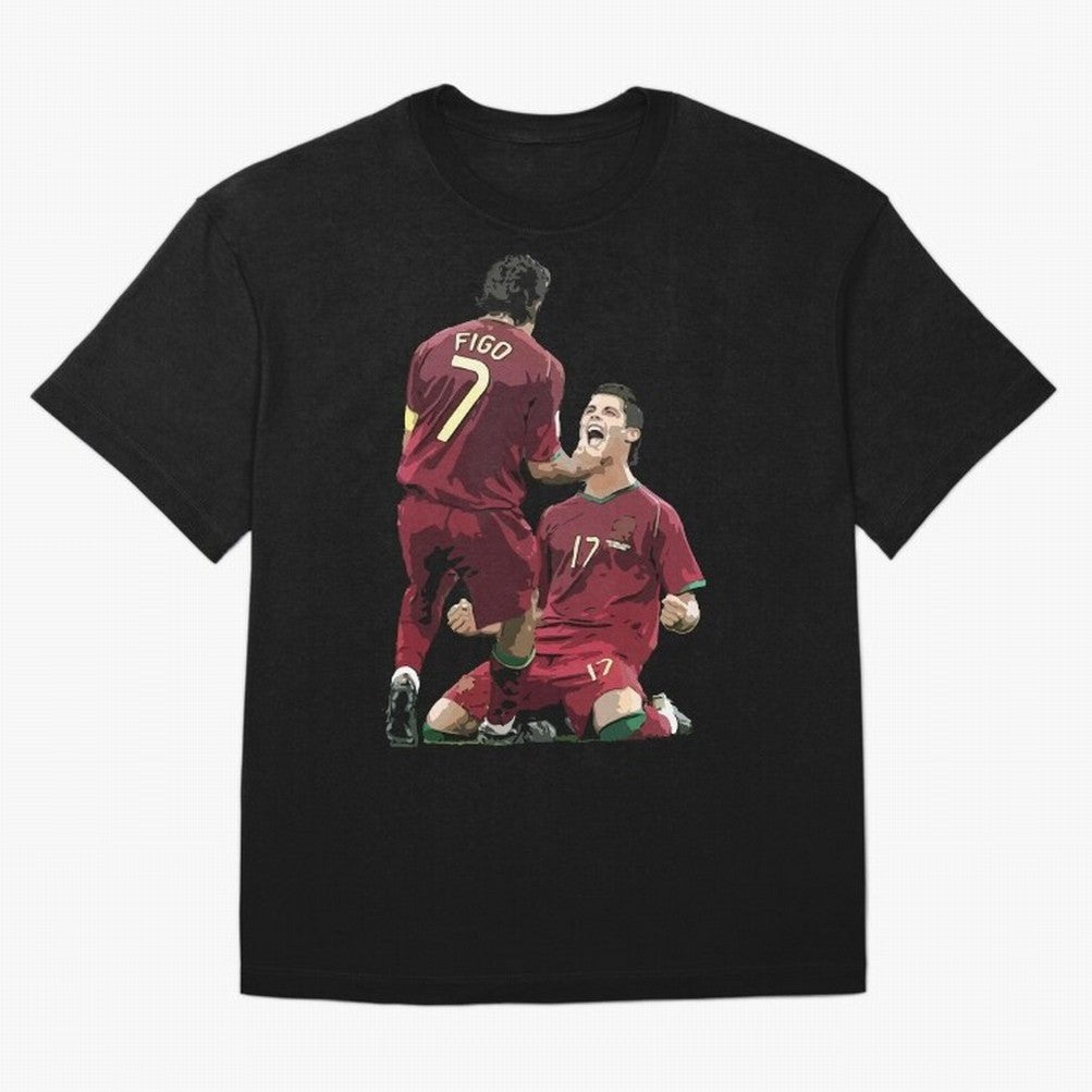 Luis Figo & Cristiano Ronaldo Oversized T-Shirt Carry National Pride through FIFA World Cup 2026 Highlighting Messi, Argentina and Brazil Energy, Game Day Rituals, Football Legends, Country Pride and the Road to the Final; Ideal for Passionate Fans