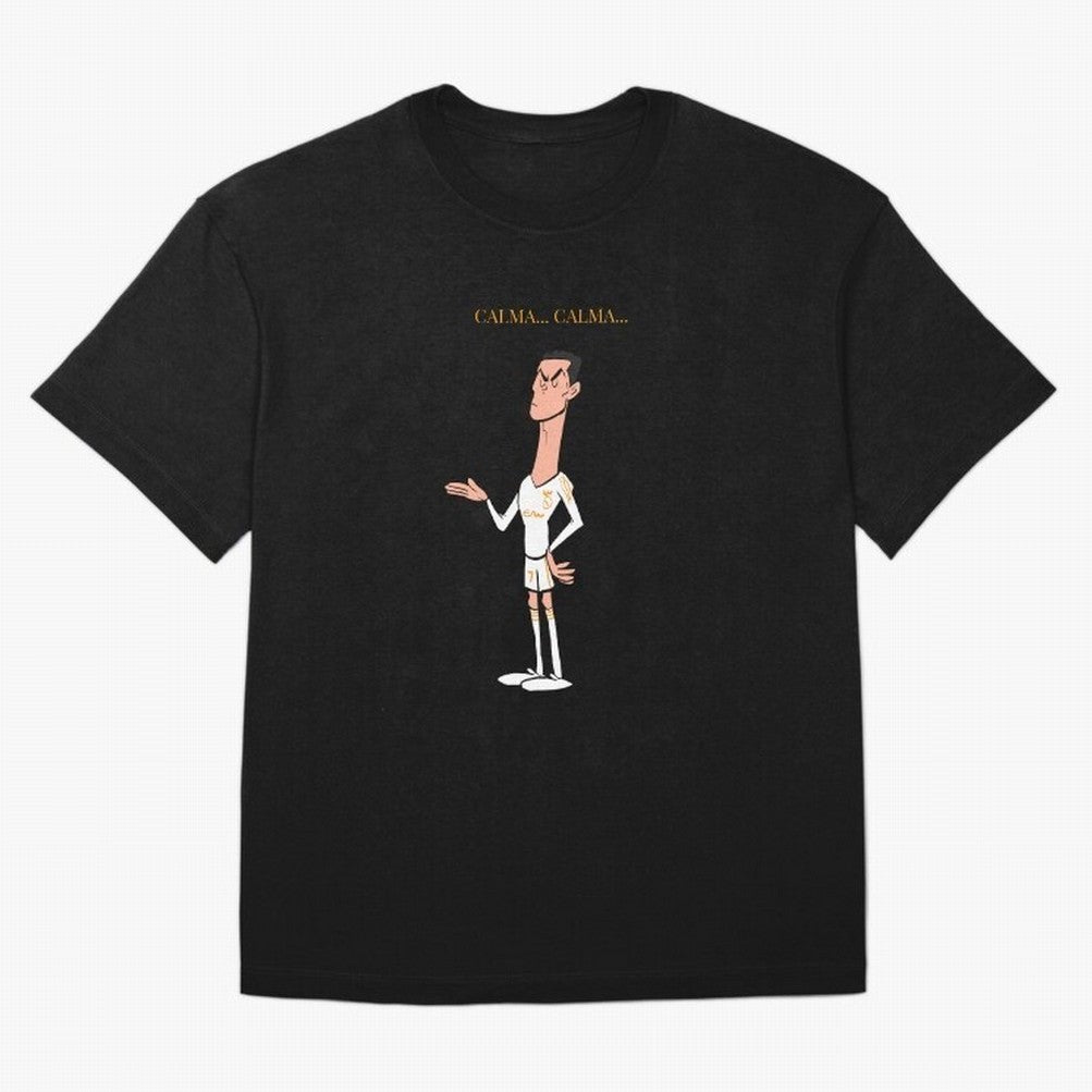 Cristiano Ronaldo ¨C Calma Calma Shirt Celebration (Cartoon) Oversized T-Shirt Make Your Look Match FIFA World Cup 2026 for Fans of Neymar, Haaland and Cristiano Ronaldo and England, Bringing Goal Celebration Energy, Supporter Heritage, Football