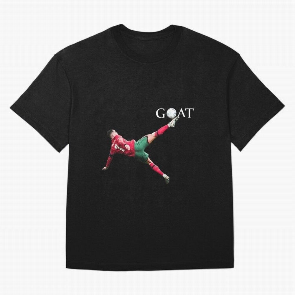 GOAT in Motion: Ronaldo's Iconic Bicycle Kick Oversized T-Shirt Celebrate Football Heritage in FIFA World Cup 2026 USA Canada Mexico Made for Messi, Argentina and Brazil Energy, Sports Nostalgia, International Competition, Famous Players and