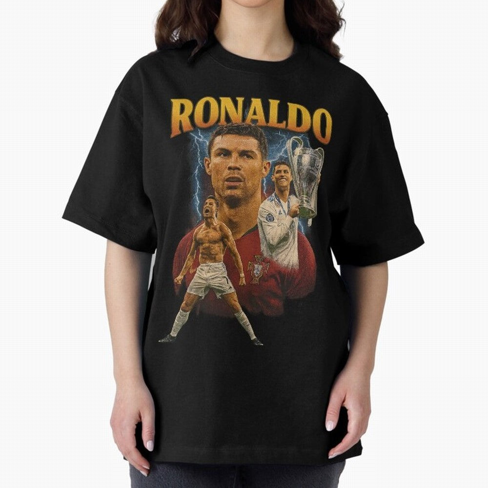 Cristiano Ronaldo CR7 Retro clothing | Vintage Football Legend Oversized T-Shirt Build Match Day Hype around FIFA World Cup 2026 USA Canada Mexico, Mbappe and Neymar, Germany, Football Festival Excitement, Trophy Ambitions, Country Rivalries and