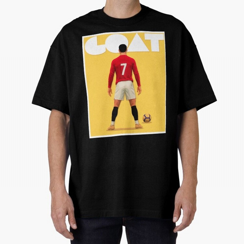 Cristiano Ronaldo Men's CR7 Football Jersey | Real Madrid GOAT Portugal Sports Shirt Fan Gift Oversized T-Shirt Stand Out with Spirit from FIFA World Cup 2026 Group Stage Capturing Messi, Portugal, Spain and Germany Energy, Vintage Soccer Flavor,