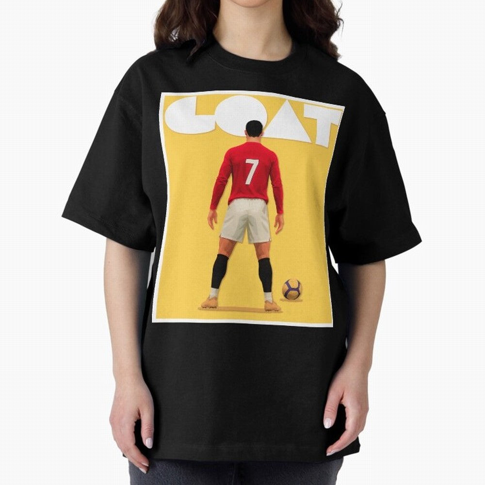 Cristiano Ronaldo Men's CR7 Football Jersey | Real Madrid GOAT Portugal Sports Shirt Fan Gift Oversized T-Shirt Stand Out with Spirit from FIFA World Cup 2026 Group Stage Capturing Messi, Portugal, Spain and Germany Energy, Vintage Soccer Flavor,