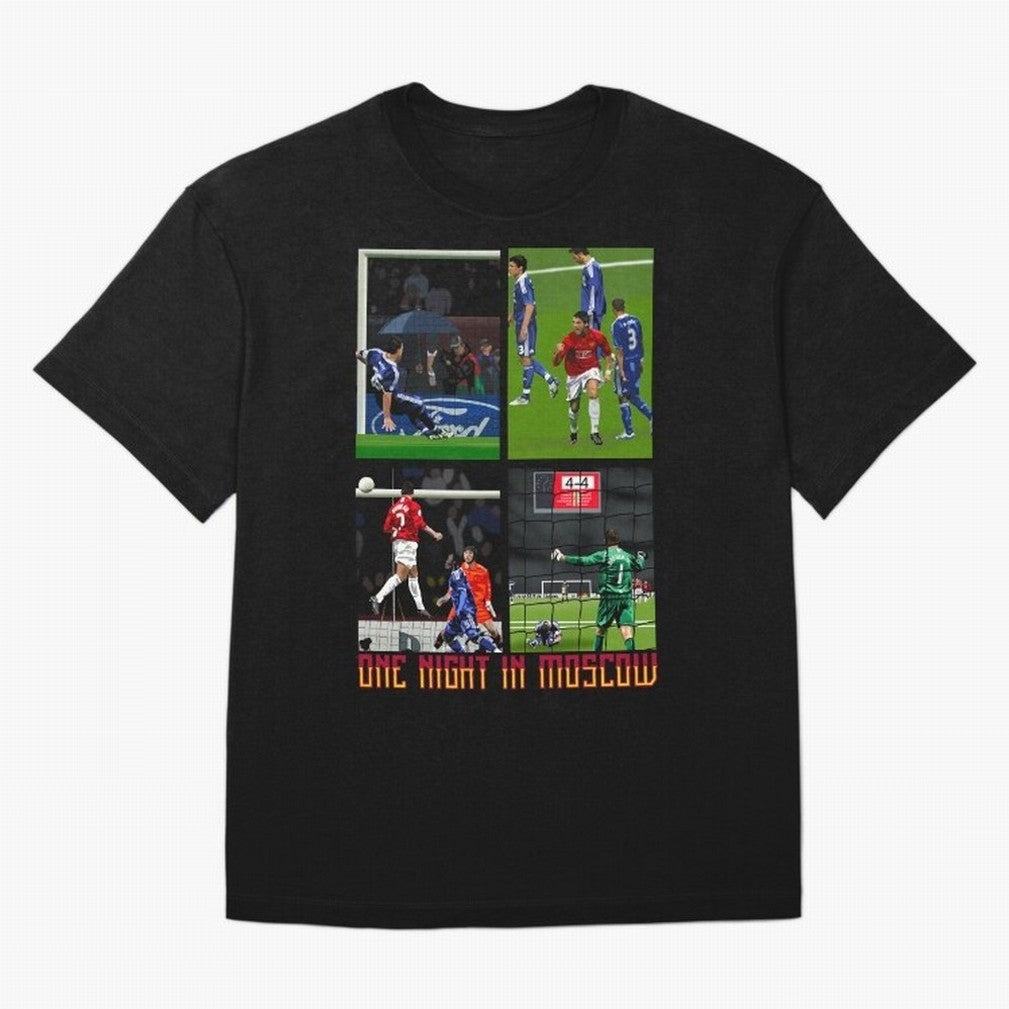 One Night in Moscow ¨C Manchester United 2008 Champions League Glory Artwork Oversized T-Shirt Elevate FIFA World Cup 2026 Group Stage Spirit, Centered on France, Cristiano Ronaldo, Football Passion, Legendary Performances, Festival Vibes and
