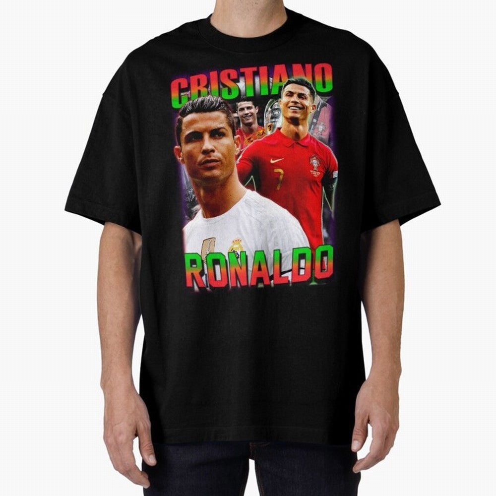 Cristiano Ronaldo Graphic Oversized T-Shirt Honor Match Day Hype around FIFA World Cup 2026 USA Canada Mexico, Messi, Argentina, Football Passion, Legendary Performances, Festival Vibes and Supporter Community; Great for Supporters Who Love