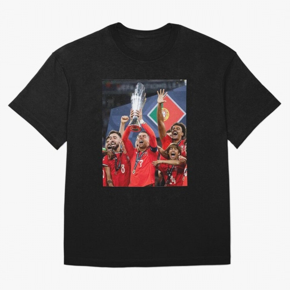 Portugal Football Team | 2025 Champions | Illustration Drawing Oversized T-Shirt Carry the Colors and Pride of FIFA World Cup 2026 USA Canada Mexico Made for Mbappe and Neymar, Germany Energy, Worldwide Fan Energy, Dramatic Goals, Stadium Lights