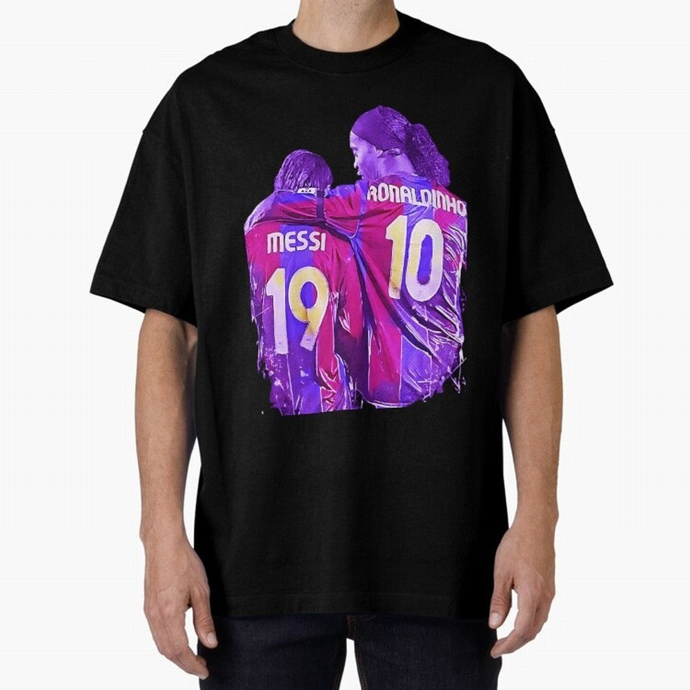 ronaldinho and messi - goat Oversized T-Shirt Celebrate the Biggest Stage of Match Day Hype around FIFA World Cup 2026 Group Stage, Messi and Cristiano Ronaldo, Spain, Championship Spirit, Famous Goals, Roaring Crowds and International Football