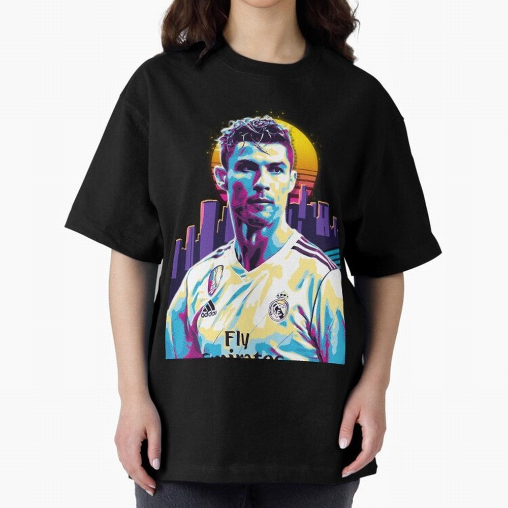 Christiano Ronaldo retro Oversized T-Shirt Stand with FIFA World Cup 2026 USA Canada Mexico for Fans of Mbappe and Neymar and Spain and Netherlands, Bringing Stadium Chants, National Pride, Trophy Dreams and Unforgettable Football Memories; Made