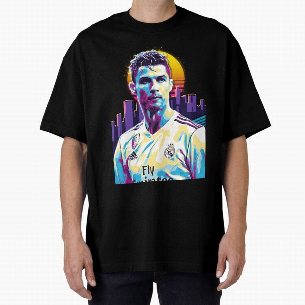 Christiano Ronaldo retro Oversized T-Shirt Stand with FIFA World Cup 2026 USA Canada Mexico for Fans of Mbappe and Neymar and Spain and Netherlands, Bringing Stadium Chants, National Pride, Trophy Dreams and Unforgettable Football Memories; Made