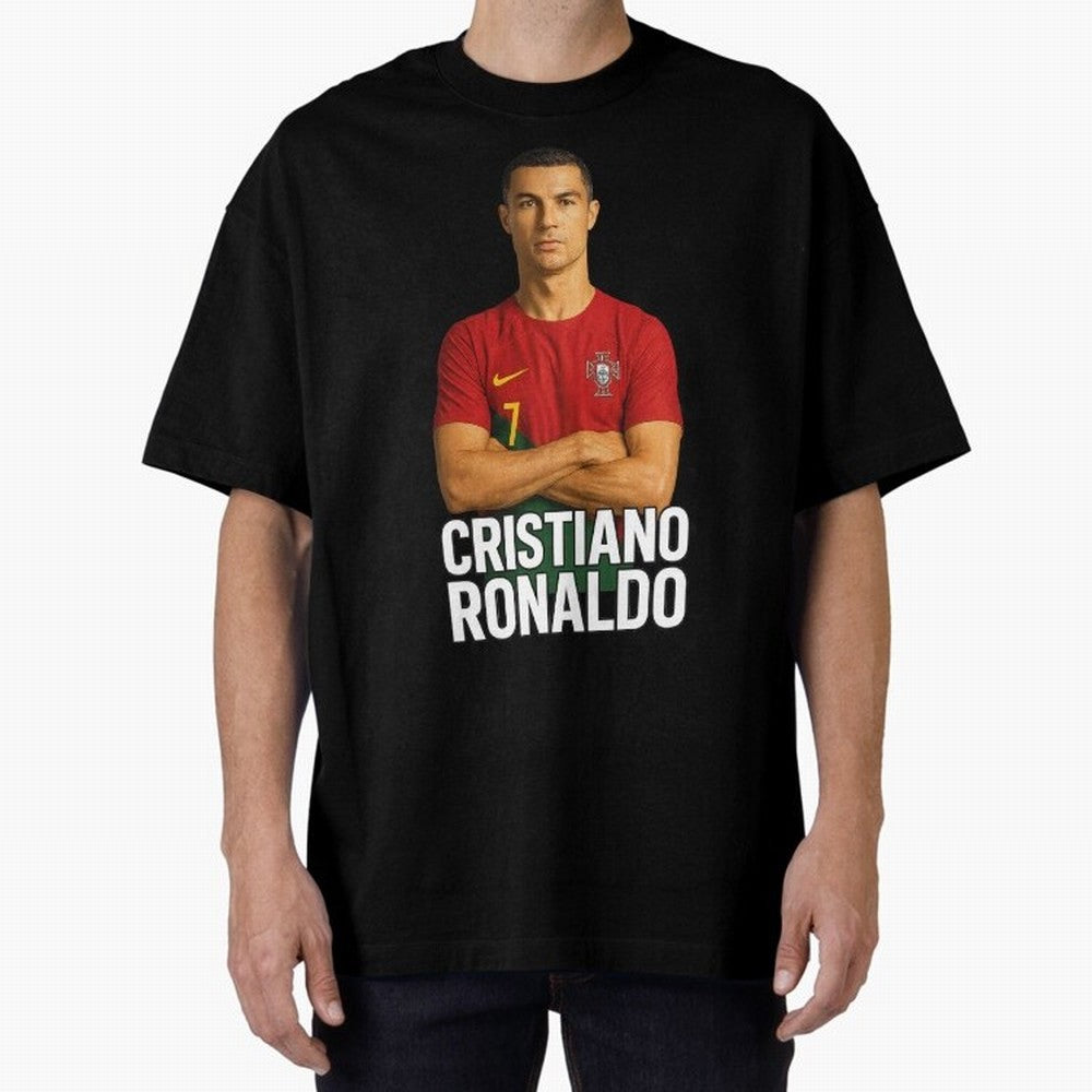 Cristiano Ronaldo Oversized T-Shirt Bring World Football Passion into Match Day Hype around FIFA World Cup 2026, Cristiano Ronaldo, Spain and Netherlands, Championship Spirit, Famous Goals, Roaring Crowds and International Football Unity; Perfect
