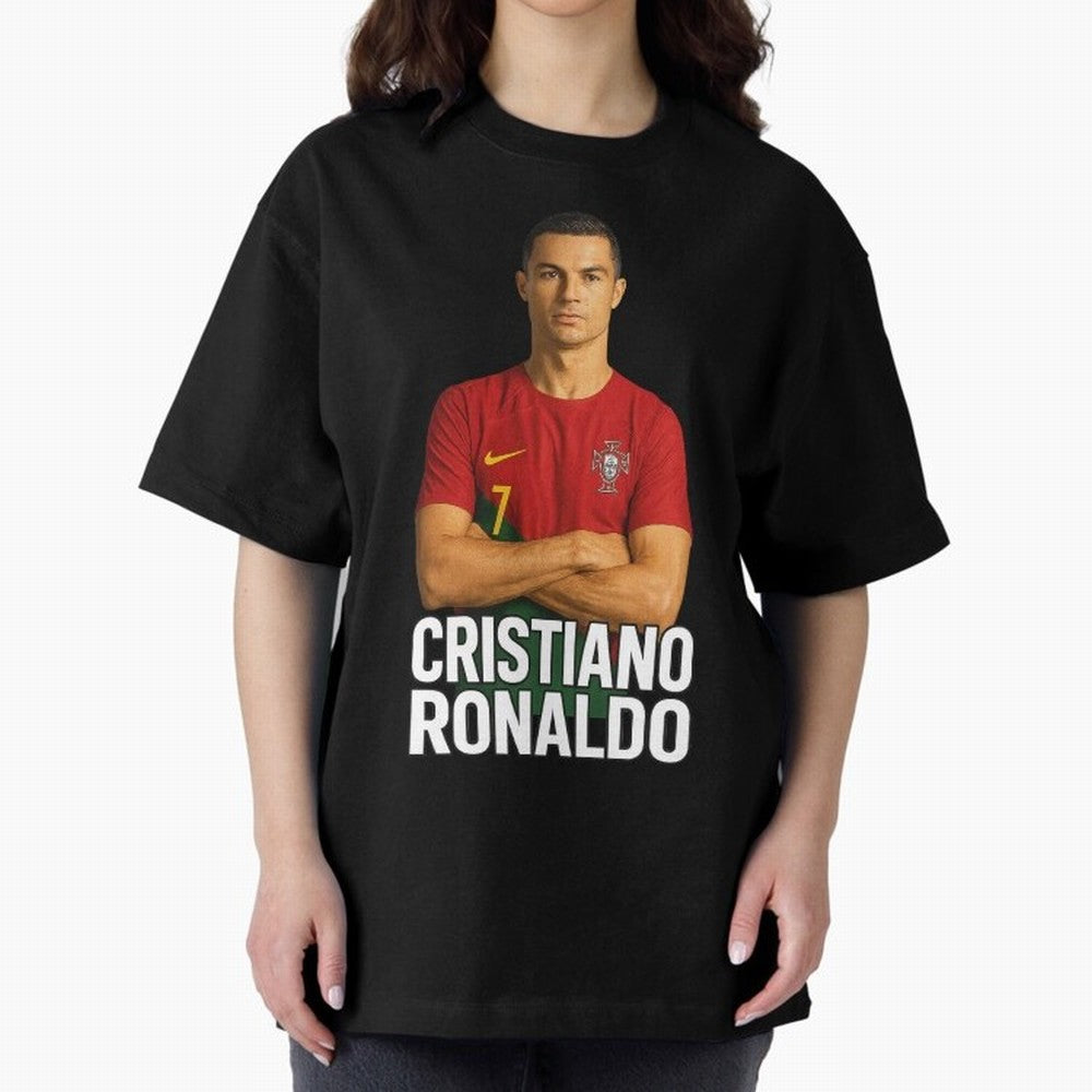 Cristiano Ronaldo Oversized T-Shirt Bring World Football Passion into Match Day Hype around FIFA World Cup 2026, Cristiano Ronaldo, Spain and Netherlands, Championship Spirit, Famous Goals, Roaring Crowds and International Football Unity; Perfect