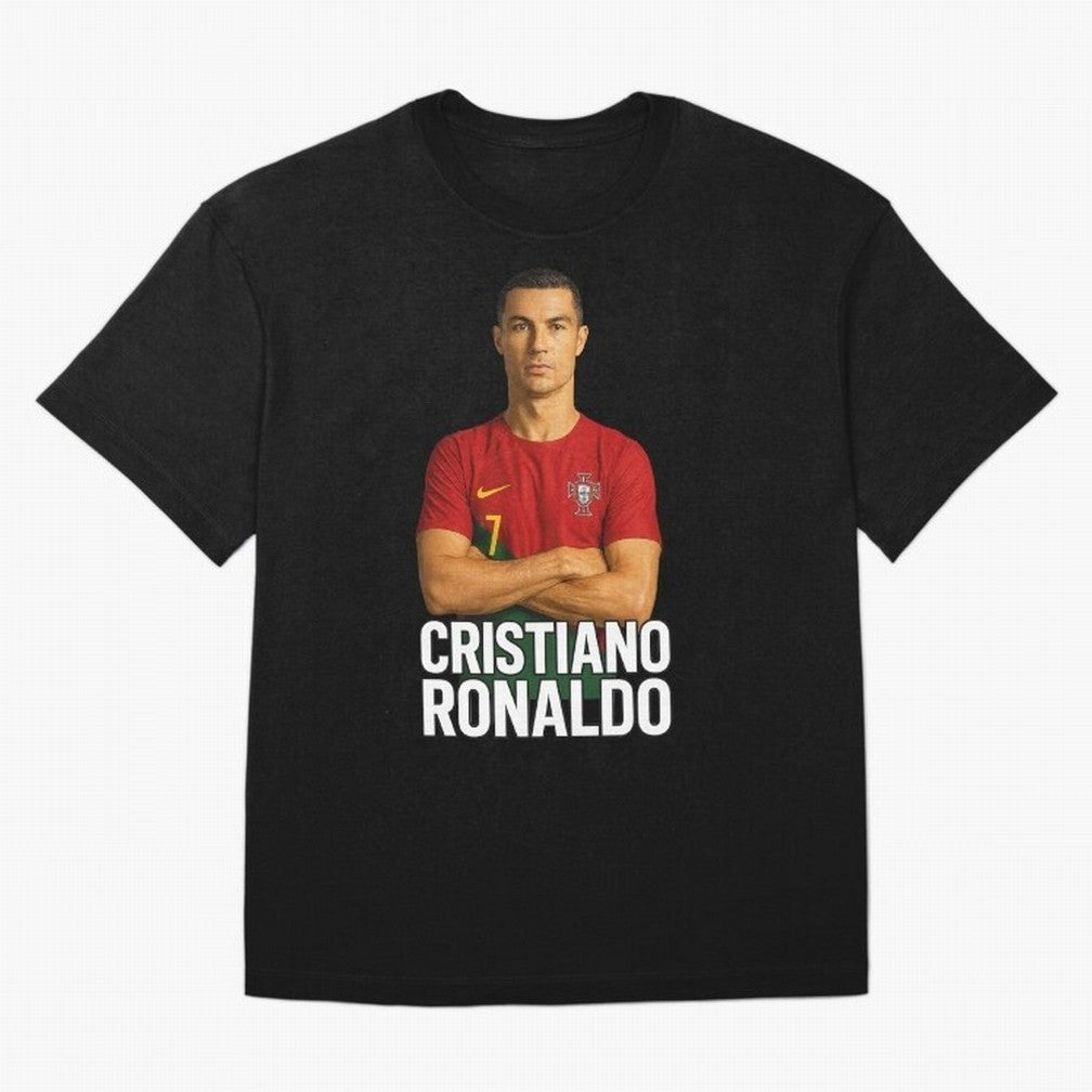 Cristiano Ronaldo Oversized T-Shirt Bring World Football Passion into Match Day Hype around FIFA World Cup 2026, Cristiano Ronaldo, Spain and Netherlands, Championship Spirit, Famous Goals, Roaring Crowds and International Football Unity; Perfect