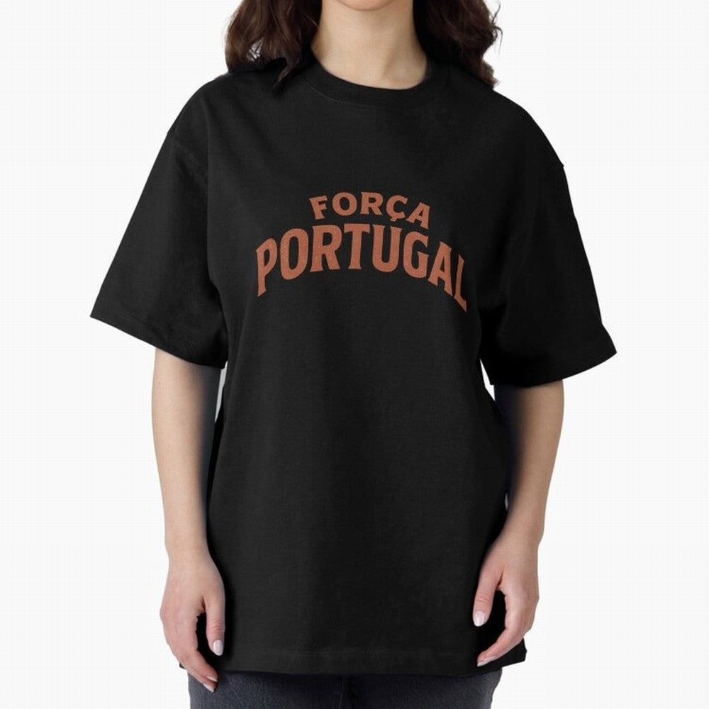 Vintage For?a Portugal Emblem ¨C Portuguese Football Fan Design Oversized T-Shirt Back the Journey through Global Football Passion for FIFA World Cup 2026, Inspired by Messi, Neymar and Mbappe, Portugal, Sports Nostalgia, International Competition,