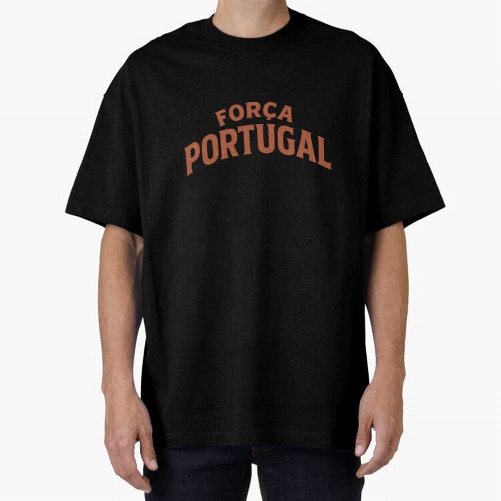 Vintage For?a Portugal Emblem ¨C Portuguese Football Fan Design Oversized T-Shirt Back the Journey through Global Football Passion for FIFA World Cup 2026, Inspired by Messi, Neymar and Mbappe, Portugal, Sports Nostalgia, International Competition,