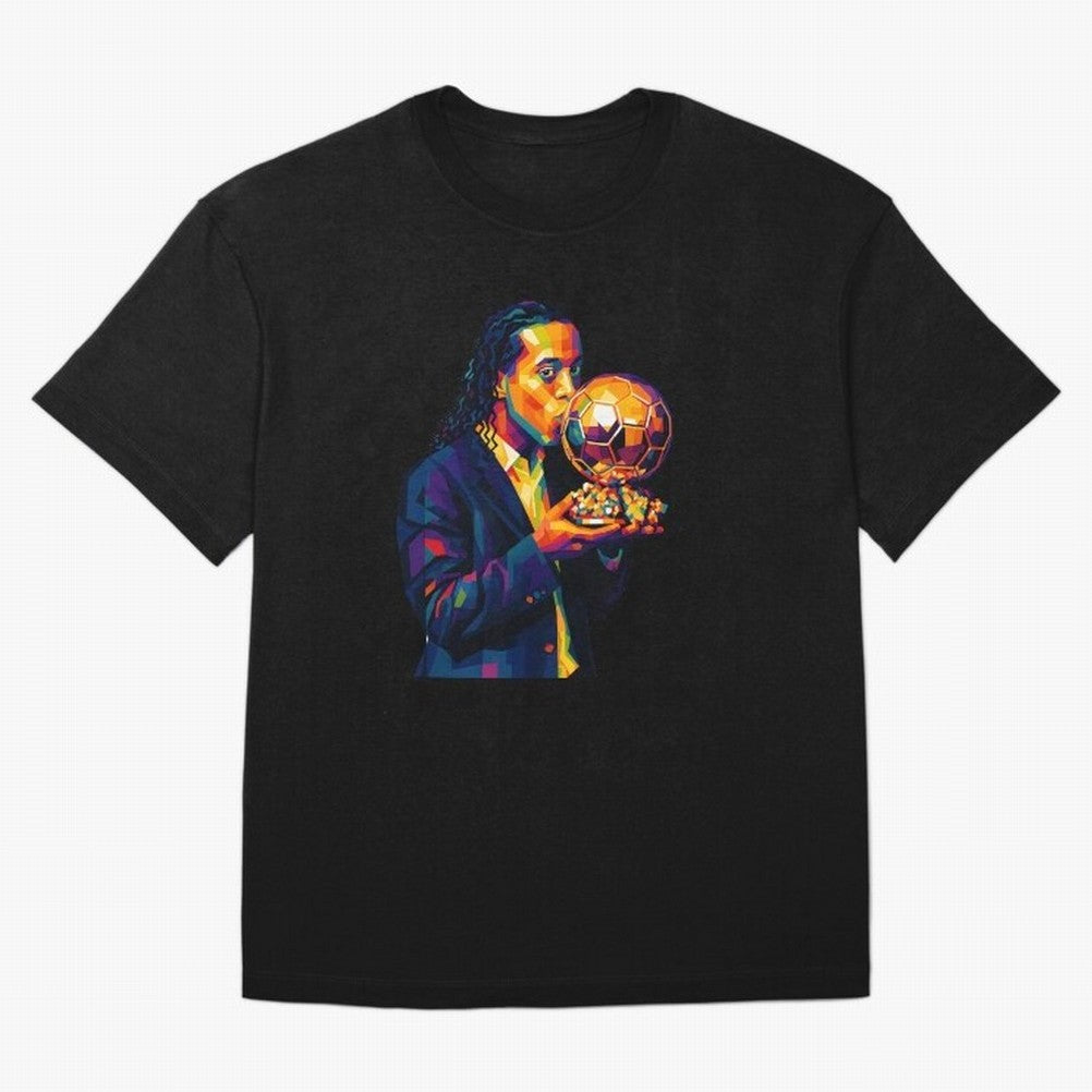 Ronaldinho Wpap Art Oversized T-Shirt Celebrate the Next Chapter of the FIFA World Cup 2026 Journey through Messi Highlights, Argentina and Brazil Pride, Football History, Final Match Energy, Crowd Noise and Once in a Lifetime Moments; Ideal for