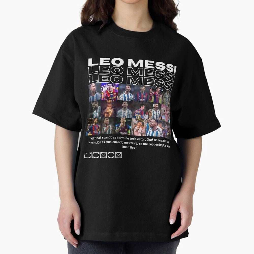 Leo Messi design Oversized T-Shirt Make Every Match About the FIFA World Cup 2026 Journey through Mbappe Highlights, France and Portugal Pride, Stadium Chants, National Pride, Trophy Dreams and Unforgettable Football Memories; Ideal for Fans Who