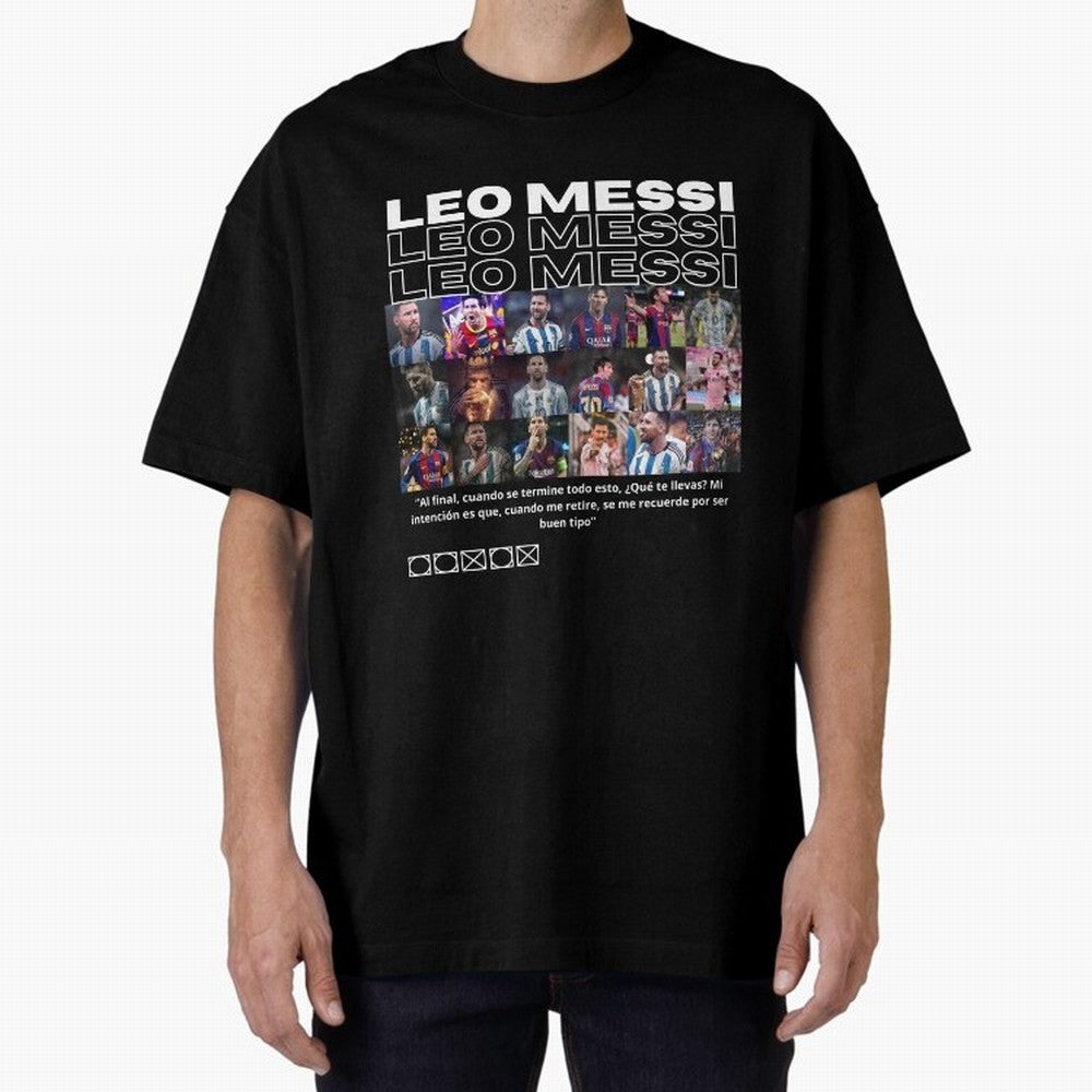 Leo Messi design Oversized T-Shirt Make Every Match About the FIFA World Cup 2026 Journey through Mbappe Highlights, France and Portugal Pride, Stadium Chants, National Pride, Trophy Dreams and Unforgettable Football Memories; Ideal for Fans Who