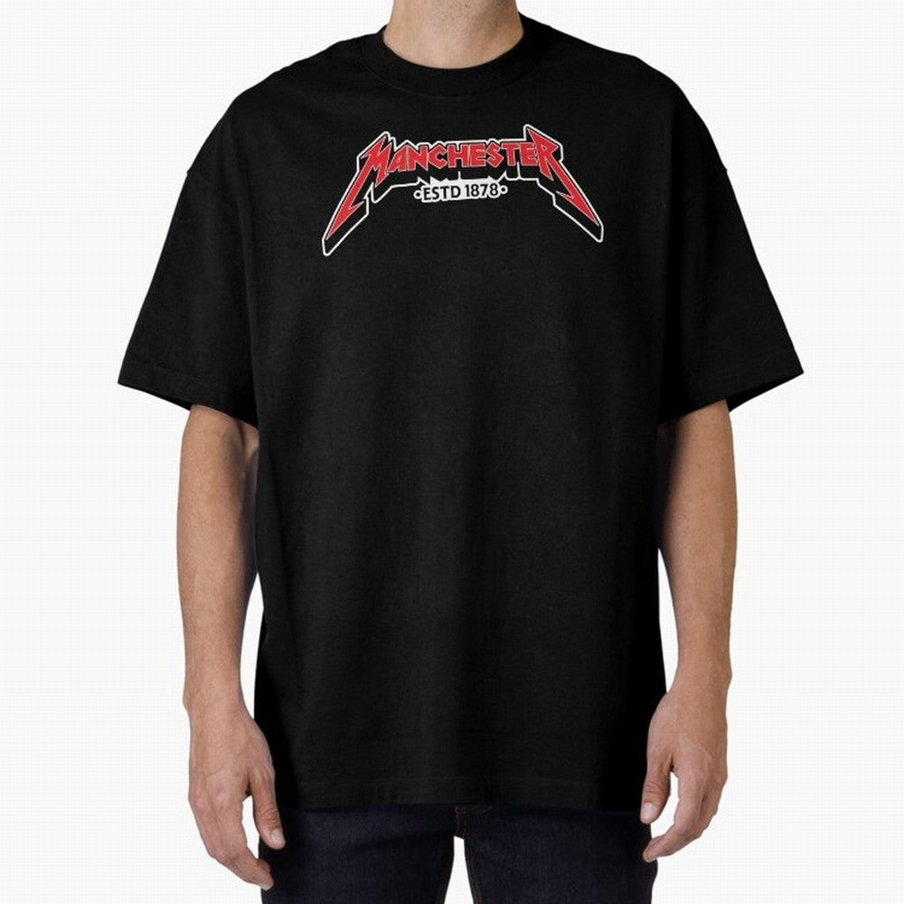 Manchester United Metal Font Oversized T-Shirt Remember Iconic Moments from the FIFA World Cup 2026 Group Stage Journey through Cristiano Ronaldo, Haaland and CR7 Highlights, Brazil Pride, Classic Soccer Heritage, Championship Pressure, Fan Loyalty