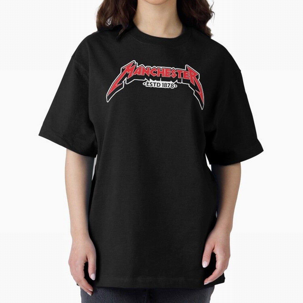 Manchester United Metal Font Oversized T-Shirt Remember Iconic Moments from the FIFA World Cup 2026 Group Stage Journey through Cristiano Ronaldo, Haaland and CR7 Highlights, Brazil Pride, Classic Soccer Heritage, Championship Pressure, Fan Loyalty