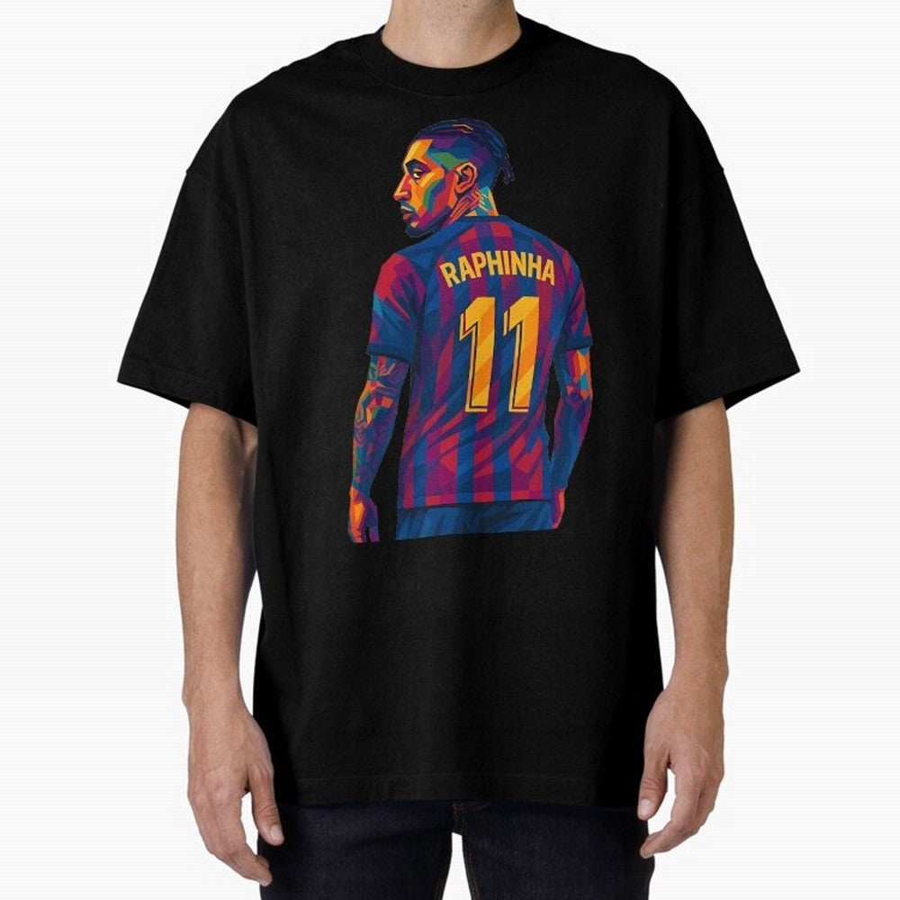 Raphinha Oversized T-Shirt Celebrate Golden Goal Energy in FIFA World Cup 2026 USA Canada Mexico for Fans of Cristiano Ronaldo and Portugal, Spain and Germany, Bringing Game Day Rituals, Football Legends, Country Pride and the Road to the Final;