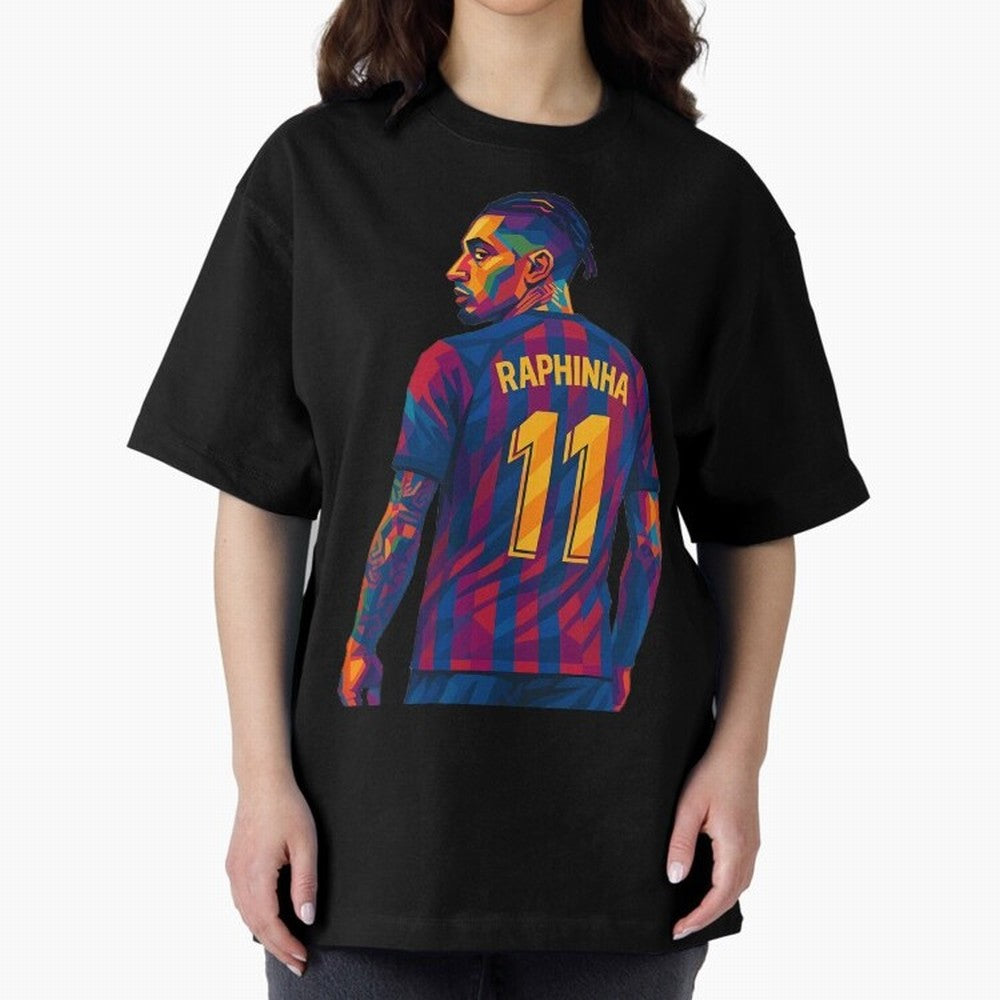 Raphinha Oversized T-Shirt Celebrate Golden Goal Energy in FIFA World Cup 2026 USA Canada Mexico for Fans of Cristiano Ronaldo and Portugal, Spain and Germany, Bringing Game Day Rituals, Football Legends, Country Pride and the Road to the Final;