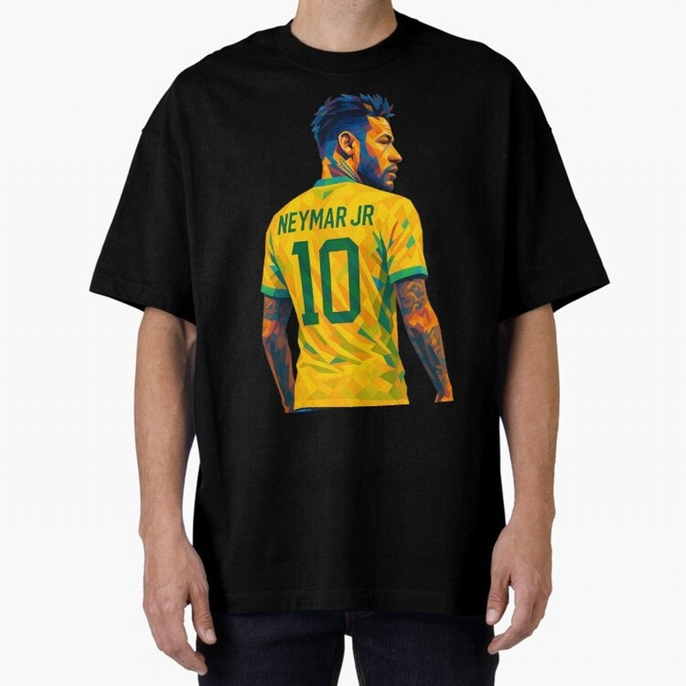 Neymar Jr Oversized T-Shirt Showcase Match Day Hype around FIFA World Cup 2026, Mbappe, England and Germany, Game Day Rituals, Football Legends, Country Pride and the Road to the Final; Ideal for Football Dads, Football Moms, Friends, Collectors