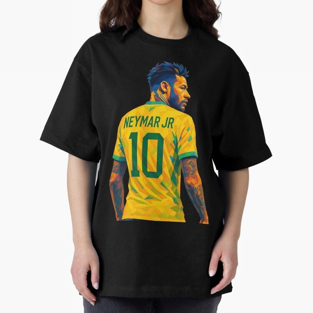 Neymar Jr Oversized T-Shirt Showcase Match Day Hype around FIFA World Cup 2026, Mbappe, England and Germany, Game Day Rituals, Football Legends, Country Pride and the Road to the Final; Ideal for Football Dads, Football Moms, Friends, Collectors