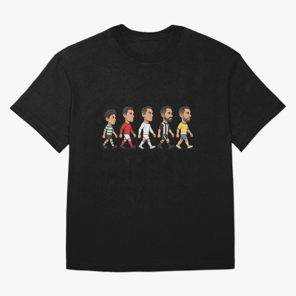 Ronaldo Evolution Sticker ¨C Cartoon Football Art from Sporting to Al-Nassr Oversized T-Shirt Enjoy the Biggest Football Party of FIFA World Cup 2026 Group Stage Made for Haaland, Netherlands Energy, Stadium Memories, Football Loyalty,