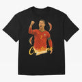 Cristiano Ronaldo Portugal Art ¨C Captain¡¯s Glory Football Tribute	 Oversized T-Shirt Join the Countdown to Global Football Passion for FIFA World Cup 2026 USA Canada Mexico, Celebrating Messi, CR7 and Mbappe, England, Supporter Pride, Iconic