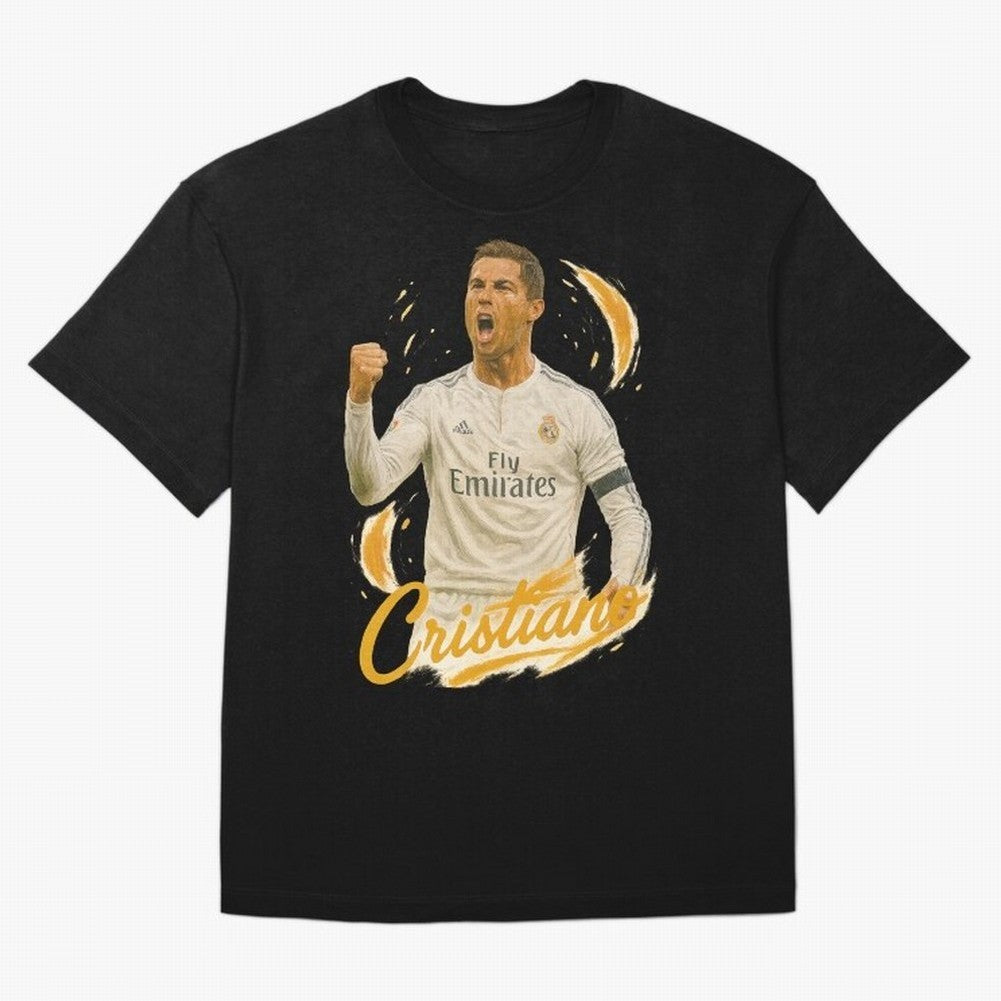 Cristiano Ronaldo Madrid Art - Iconic Soccer Legend Tribute Oversized T-Shirt Celebrate Fan Favorites in FIFA World Cup 2026 Capturing Mbappe, Argentina Energy, Champion Mindset, Group Stage Buzz, Knockout Tension and Passionate Fan Culture;