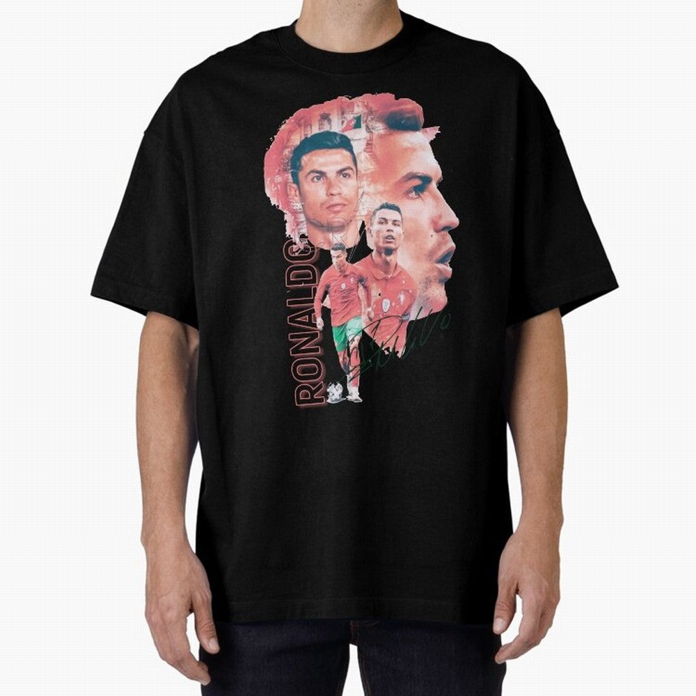 Cristiano Ronaldo Design Oversized T-Shirt Celebrate Fan Culture around the FIFA World Cup 2026 USA Canada Mexico Journey through Neymar Highlights, England Pride, Match Day Excitement, Supporter Culture, Golden Goals and Global Football Passion;