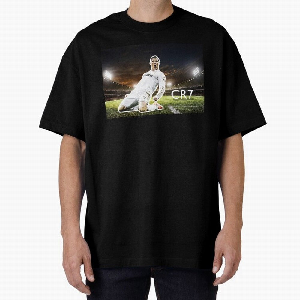 Cristiano Ronaldo Celebration Scene Oversized T-Shirt Represent Fans Who Live for FIFA World Cup 2026 Group Stage Spirit, Featuring France, Messi, Match Day Excitement, Supporter Culture, Golden Goals and Global Football Passion; Great for