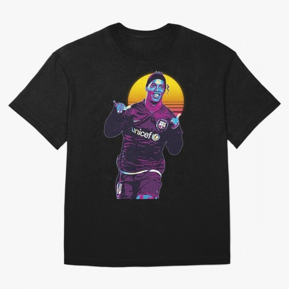 ronaldinho retro Oversized T-Shirt Fuel FIFA World Cup 2026 Group Stage Celebrating Messi, Neymar and Mbappe, Spain Energy, Football Festival Excitement, Trophy Ambitions, Country Rivalries and Star Player Buzz; Perfect for Supporters Who Want Bold