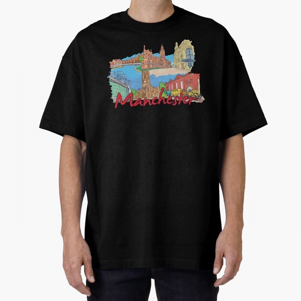Manchester Oversized T-Shirt Embrace Global Football Passion for FIFA World Cup 2026 USA Canada Mexico, Capturing Messi, Neymar and Mbappe, Brazil, Portugal and Argentina, Champion Mindset, Group Stage Buzz, Knockout Tension and Passionate Fan
