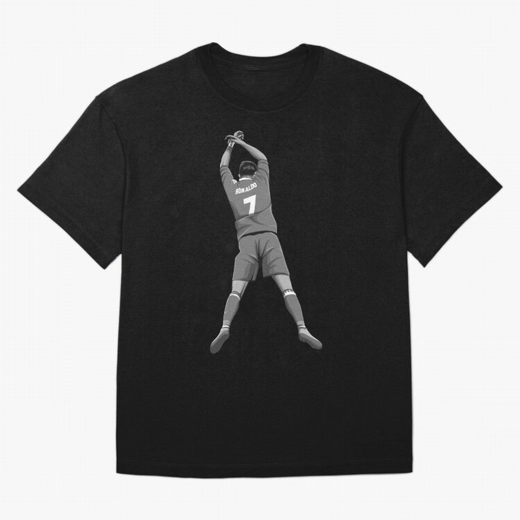 Cristiano Ronaldo Black and White Version Oversized T-Shirt Celebrate Global Passion for FIFA World Cup 2026 Spirit, with Netherlands, Haaland and Mbappe, Goal Celebration Energy, Supporter Heritage, Football Icons and Worldwide Tournament Joy;