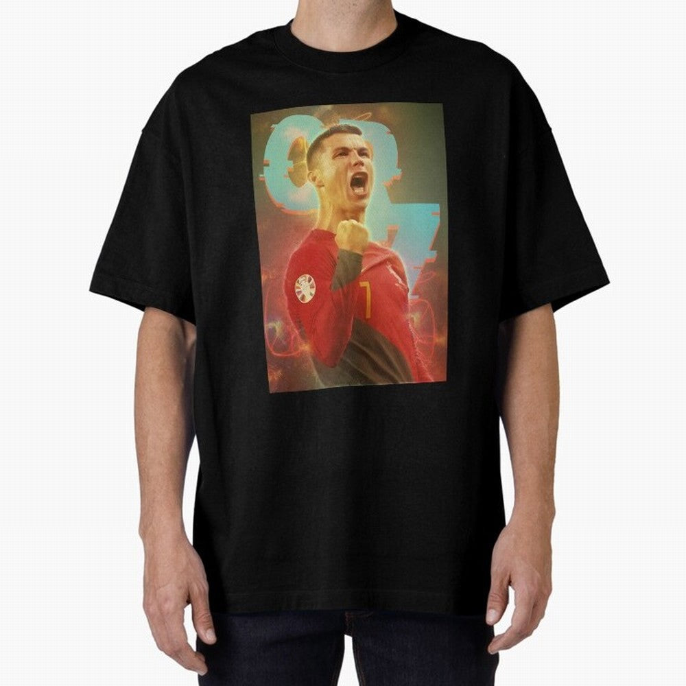 Ronaldo selebration Oversized T-Shirt Represent the Passion of FIFA World Cup 2026 Group Stage with Messi, Neymar and Mbappe, Spain Energy, Match Day Excitement, Supporter Culture, Golden Goals and Global Football Passion; Created for Match Day