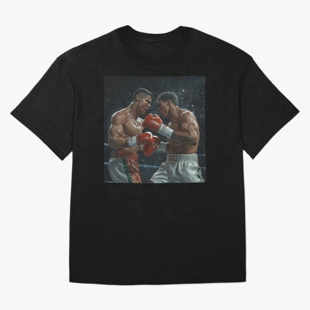 Cristiano Ronaldo vs Alvarez Canelo: Gaming Duel Between Legends Oversized T-Shirt Celebrate Supporters United by Global Football Passion for FIFA World Cup 2026, Made for Messi, Neymar and Mbappe, Germany, Championship Spirit, Famous Goals,