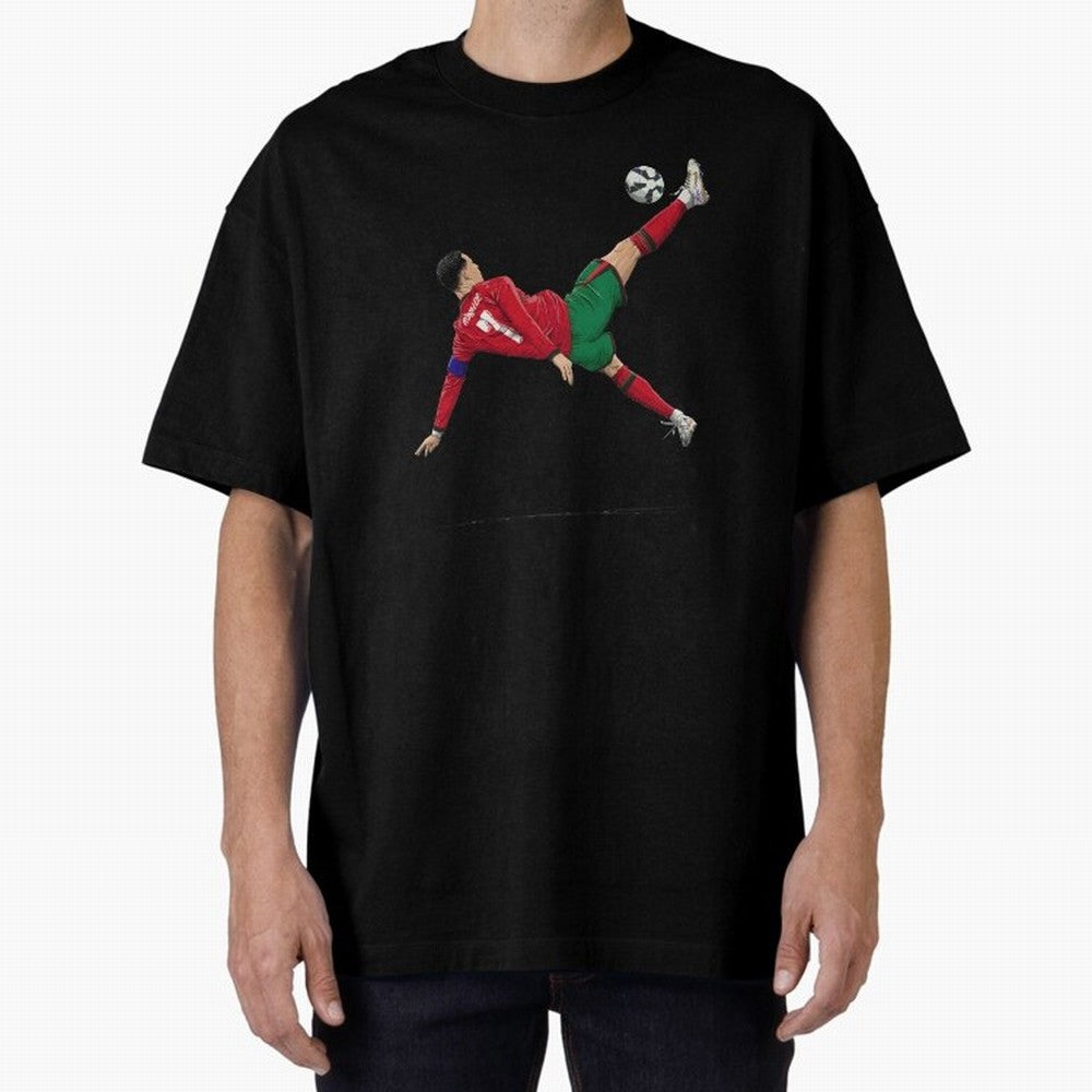 Ronaldo 910 Goal Bicycle Kick Oversized T-Shirt Show Your Love for the FIFA World Cup 2026 USA Canada Mexico Journey through Messi, Neymar and Mbappe Highlights, Brazil, Portugal and Argentina Pride, Champion Mindset, Group Stage Buzz, Knockout