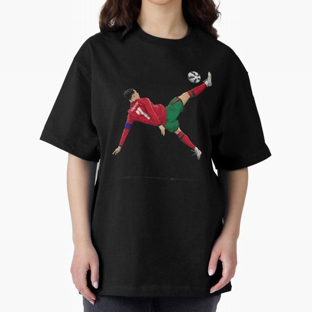 Ronaldo 910 Goal Bicycle Kick Oversized T-Shirt Show Your Love for the FIFA World Cup 2026 USA Canada Mexico Journey through Messi, Neymar and Mbappe Highlights, Brazil, Portugal and Argentina Pride, Champion Mindset, Group Stage Buzz, Knockout