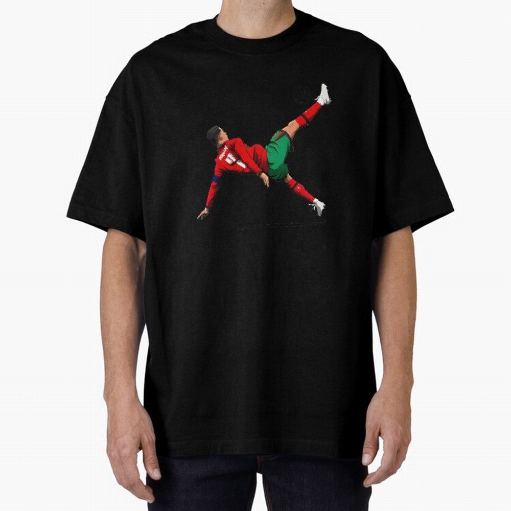 Cristiano Ronaldo 910th Goal Bicycle Kick Tribute Oversized T-Shirt Join Global Football Passion for FIFA World Cup 2026 USA Canada Mexico, Built around Messi, England, Football History, Final Match Energy, Crowd Noise and Once in a Lifetime